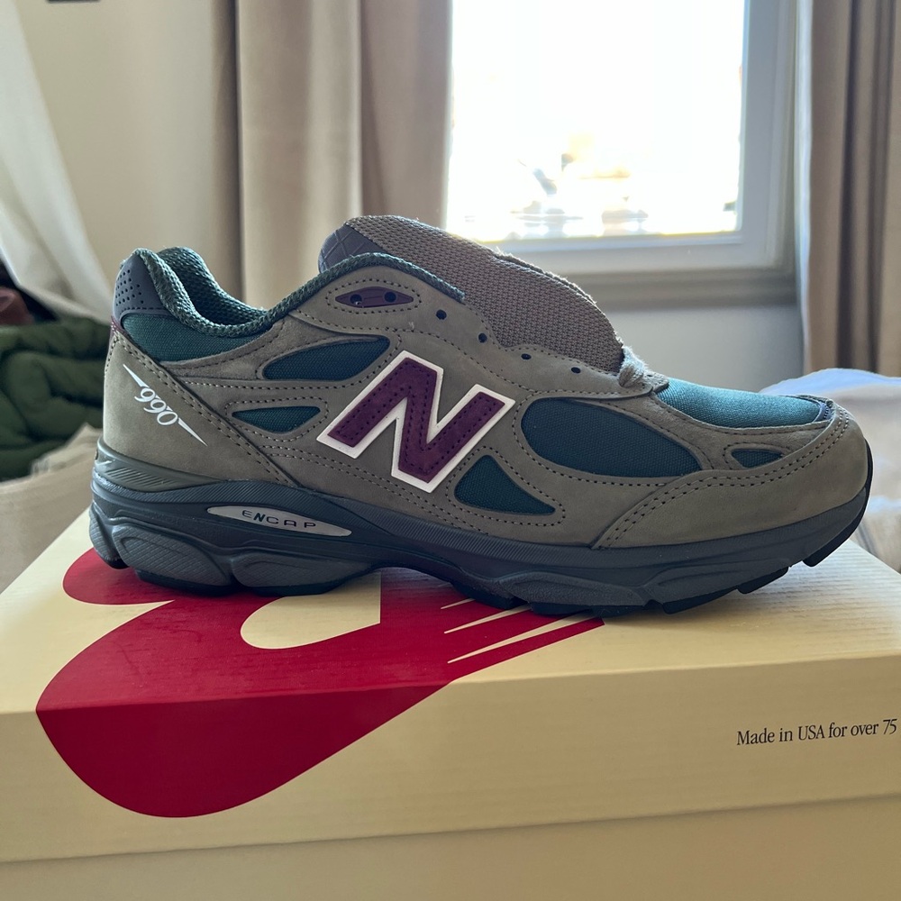 New balance teddy santis 990v3 990v3gp3 green purple size 9